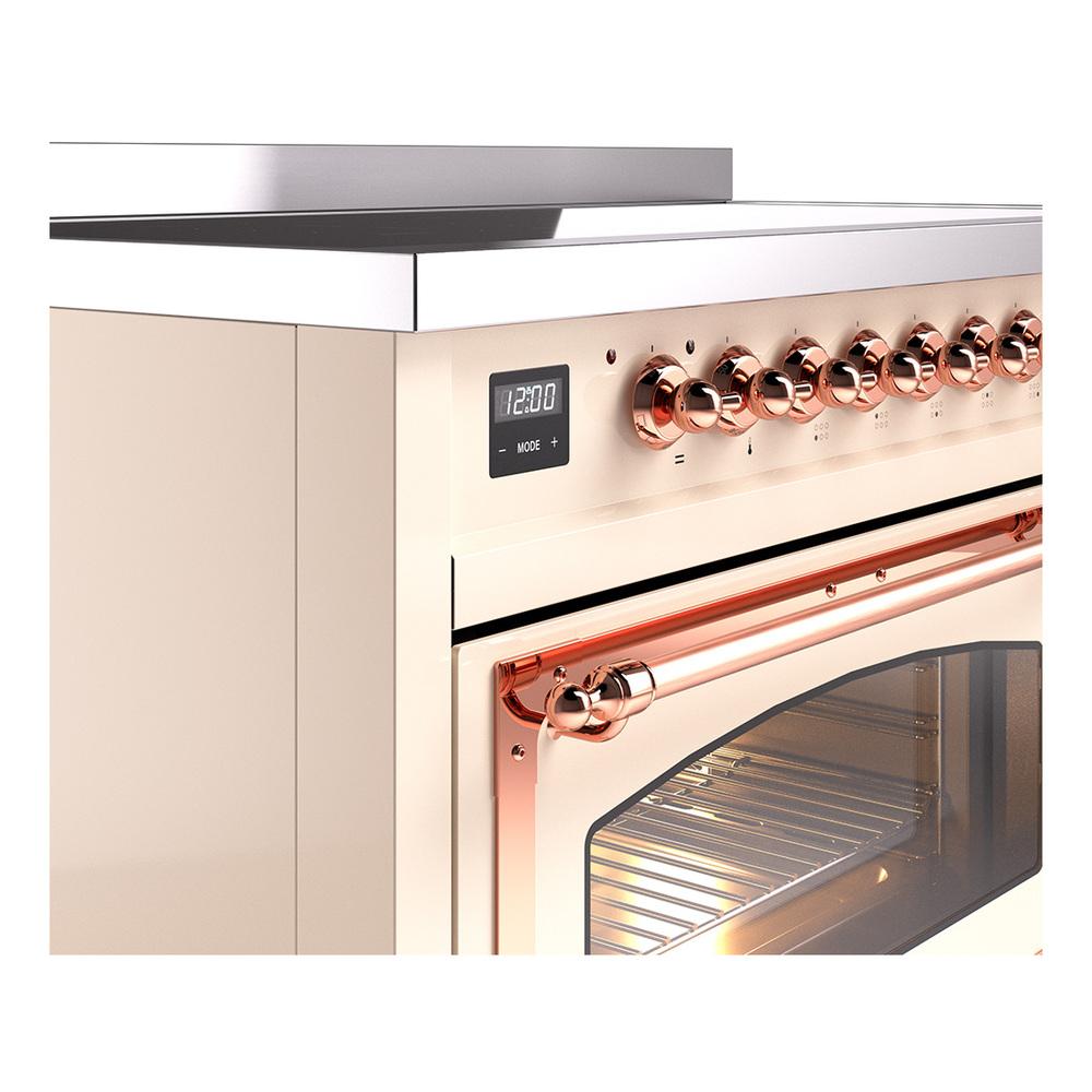 ILVE UNI486NMPAWP Nostalgie II Noblesse 48 inch Induction Range (Triple Glass Door, Antique White, Copper)