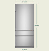 CAFE™ 36" Panel-Ready Integrated Bottom-Freezer Refrigerator - Right Swing