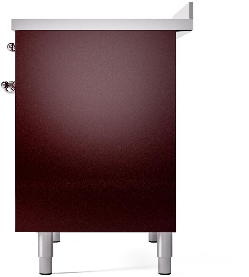 Nostalgie II 40 Inch Electric Freestanding Range in Burgundy with Chrome Trim