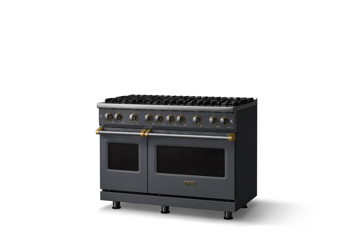 48"W. Sealed Burner Gas Range (Burner: 8b, Finish: Cast Black, Trim: Polished Chrome, Fuel: Propane)