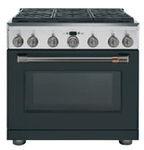 Café™ 36" Brushed Black Handle & Knob Set for Pro Range and Rangetop