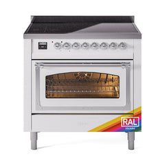 ILVE UNI366NMPRAC Nostalgie II Noblesse 36 inch Induction Range (Triple Glass Door, RAL, Chrome)