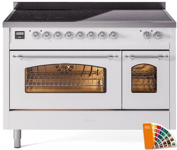 Nostalgie II 48 Inch Electric Freestanding Range in RAL Custom Color with Chrome Trim