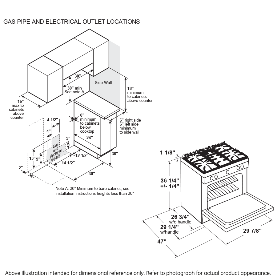 GE® 30" Slide-In Front Control Gas Range