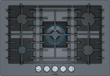 Benchmark® Gas Cooktop 30'' Tempered glass, Dark silver