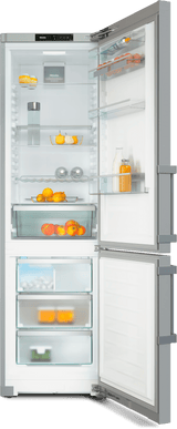 KFN 4799 DDE NA Stainless steel/CleanSteel - Freestanding fridge-freezer with DailyFresh, NoFrost, and IceMaker for fresh ice cubes any time.