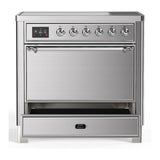 ILVE UMIB36QNR3SSC Majestic III 36 inch Induction Range with 6 Elements, 3.5 cu. ft. Total Oven Capacity (Solid Door, Stainless Steel, Chrome)
