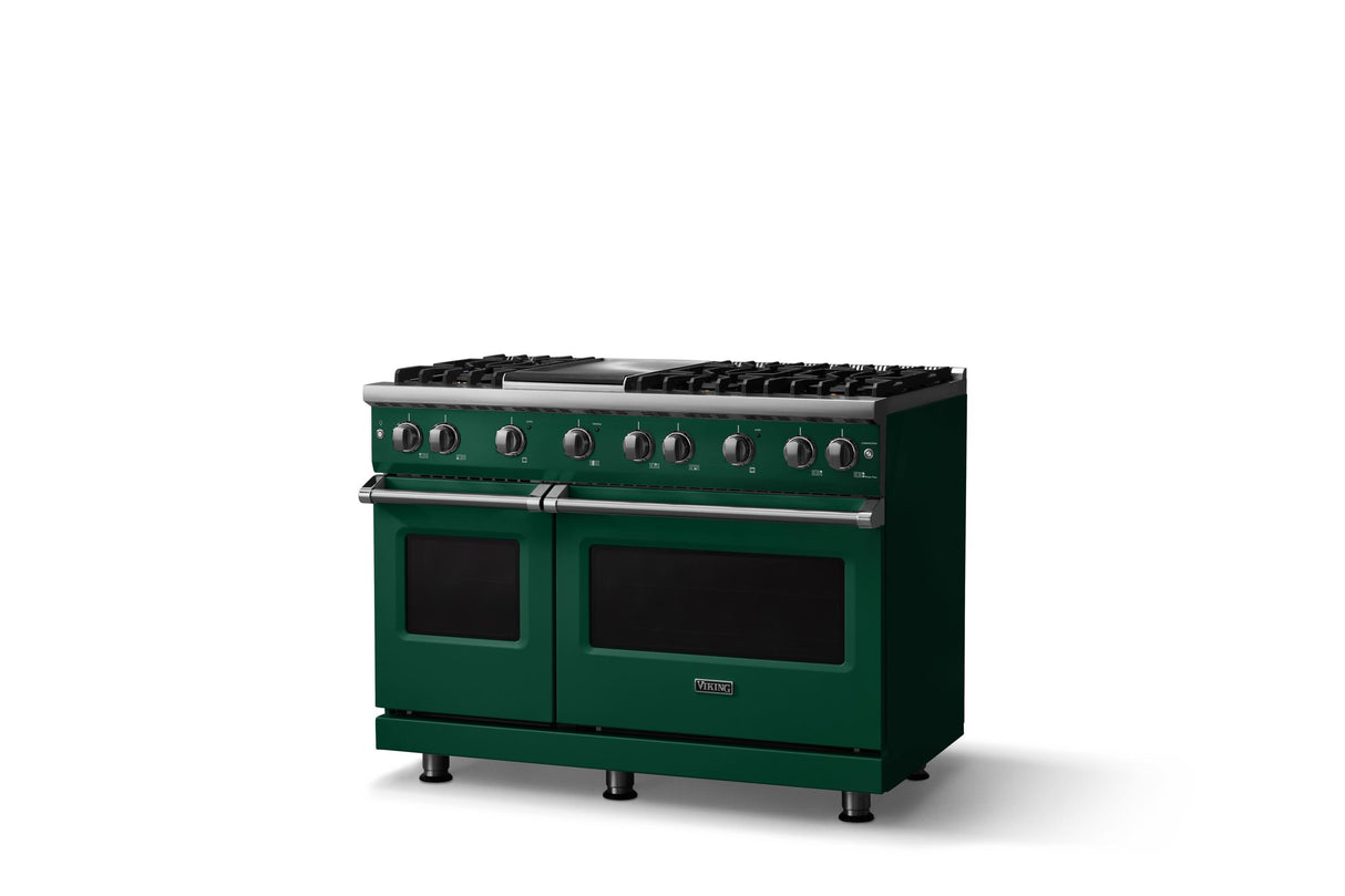 48"W. Sealed Burner Gas Range (Burner: 6g, Finish: Ivy, Trim: Polished Chrome, Fuel: Natural Gas)