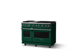 48"W. Sealed Burner Gas Range (Burner: 6g, Finish: Ivy, Trim: Polished Chrome, Fuel: Natural Gas)