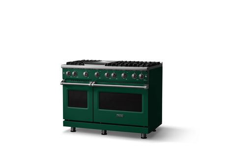 48"W. Sealed Burner Gas Range (Burner: 6g, Finish: Ivy, Trim: Polished Chrome, Fuel: Natural Gas)