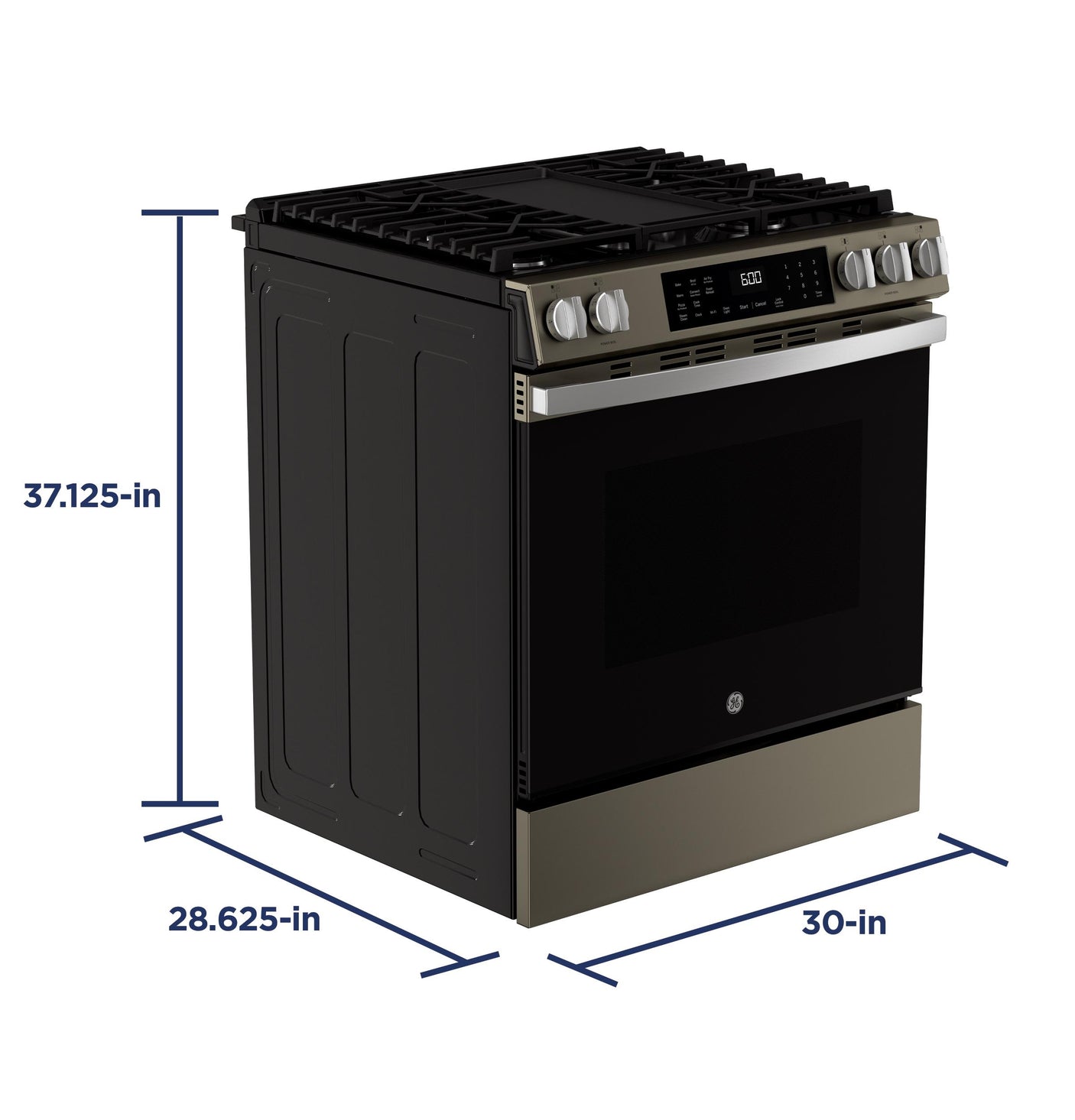 GE® 30" Slide-In Front-Control Convection Gas Range with No Preheat Air Fry and EasyWash™ Oven Tray