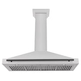 ZLINE 48 in. Autograph Edition Convertible Fingerprint Resistant DuraSnow Stainless Steel Range Hood with Champagne Bronze Handle (KB4SNZ-48-CB) [Color: Matte Black Accents]