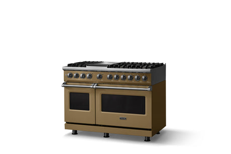 48"W. Dual Fuel Range (Burner: 6g, Finish: Golden Hour, Trim: Polished Chrome, Fuel: Natural Gas)