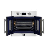 Forno Gallico 30-Inch Electric French Door Wall Oven, Stainless Steel, True Convection, Air Fry, Self-Cleaning