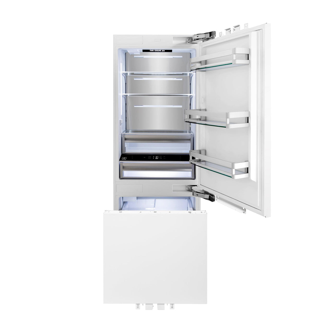 ZLINE 30" 16.1 cu. ft. Panel Ready Built-In 2-Door Bottom Freezer Refrigerator with Internal Water and Ice Dispenser (RBIV-30)