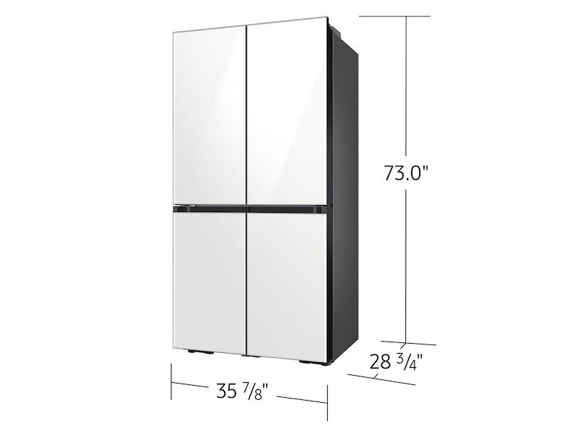 Bespoke Counter Depth 4-Door Flex™ Refrigerator (23 cu. ft.) in White Glass (2021)