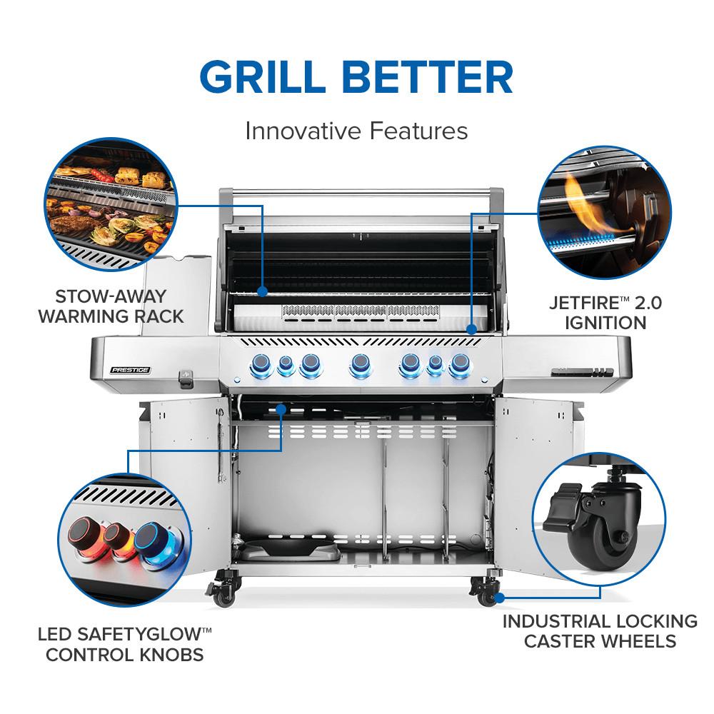 Prestige 665 RSIB with Infrared Side and Rear Burner , Natural Gas, Stainless Steel