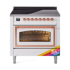 ILVE UNI366NMPRAP Nostalgie II Noblesse 36 inch Induction Range (Triple Glass Door, RAL, Copper)