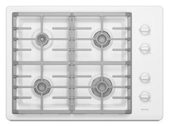 White Maytag® 30-inch Gas Cooktop with Two Power Cook Burners