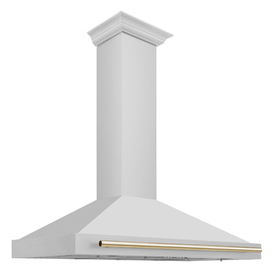 ZLINE 48 in. Autograph Edition Convertible Stainless Steel Range Hood with Stainless Steel Shell and Champagne Bronze Accents (KB4STZ-48-CB) [Color: Gold Accents]