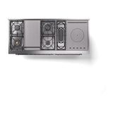 ILVE UN60FSQNMPBGC Nostalgie II Noblesse 60 inch Dual Fuel Range (7 Sealed Burners + Griddle + French Top, Natural Gas, Solid Door, Blue Grey, Chrome)