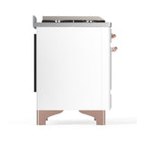 ILVE UMD40FNR3WHPLP Majestic III 40 inch Dual Fuel Range with 6 Burners and Griddle, Dual Function Burner up to 25,000 BTU (Liquid Propane, Triple Glass Door, White, Copper)