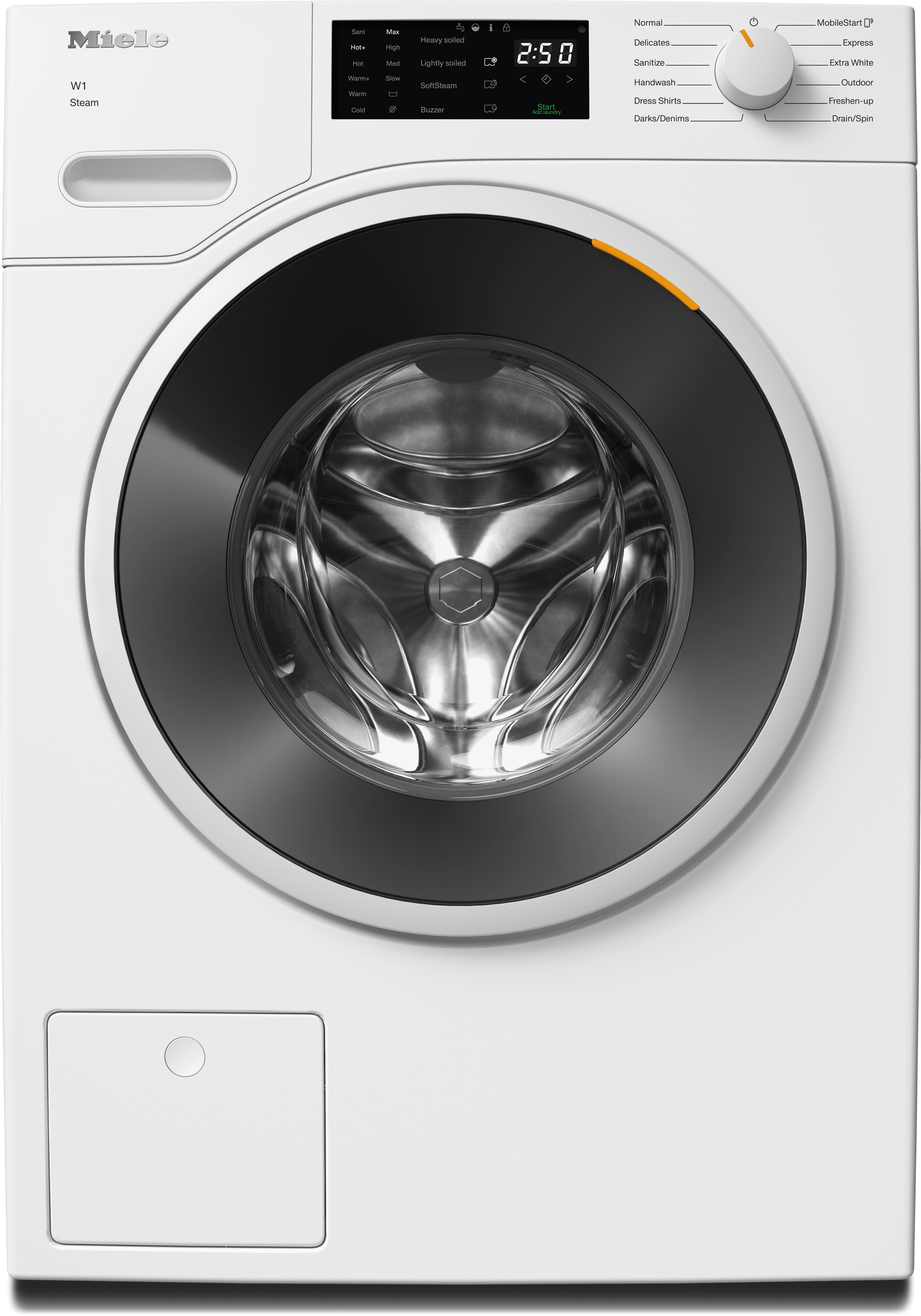 WXC280 WCS Steam - W1 front-loading washing machine: 8 kg  1600 rpm  Pre-Ironing  Miele@home  CapDosing  Honeycomb Drum