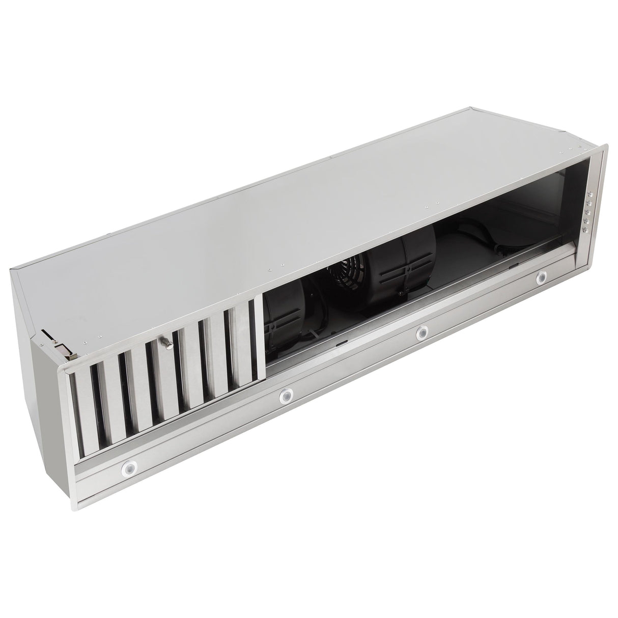 Forno Frassanito 48-Inch Recessed Range Hood, Stainless Steel Baffle Filters, LED Lighting