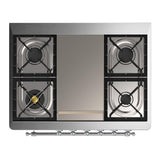 ILVE UM36FQNR3BKC Majestic III 36 inch Dual Fuel Range with 6 Black Brass Burners and Griddle, Dual Function Burner up to 25,000 BTU (Solid Door, Glossy Black, Chrome, Natural Gas)