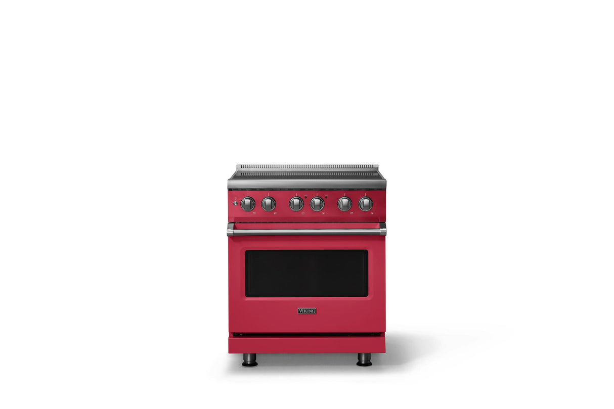 30"W. Induction Range (Finish: Valentine, Trim: Polished Chrome)