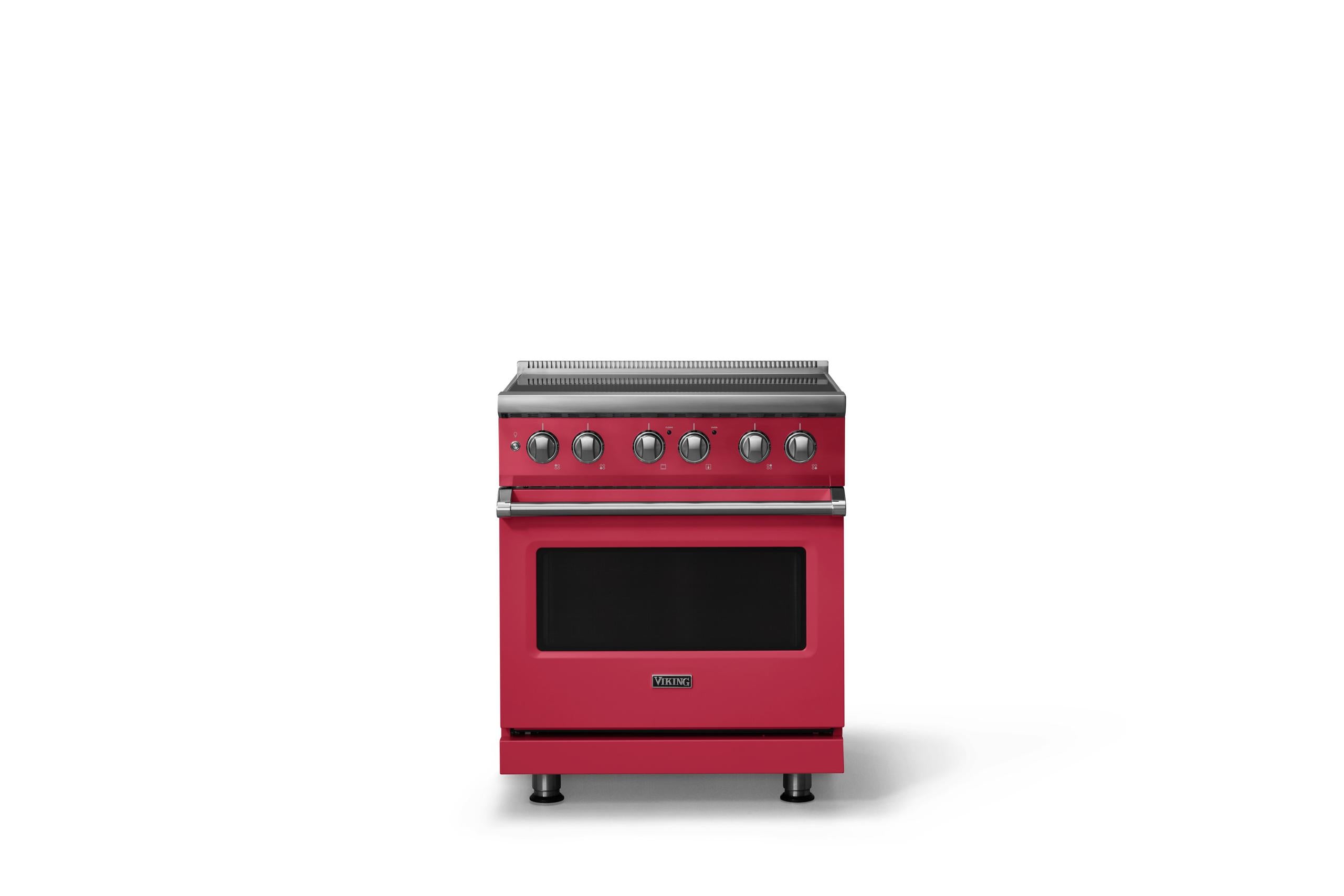 30"W. Induction Range (Finish: Valentine, Trim: Polished Chrome)