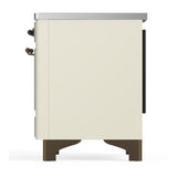 ILVE UMIB36QNR3AWB Majestic III 36 inch Induction Range with 6 Elements, 3.5 cu. ft. Total Oven Capacity (Solid Door, Antique White, Burnished)