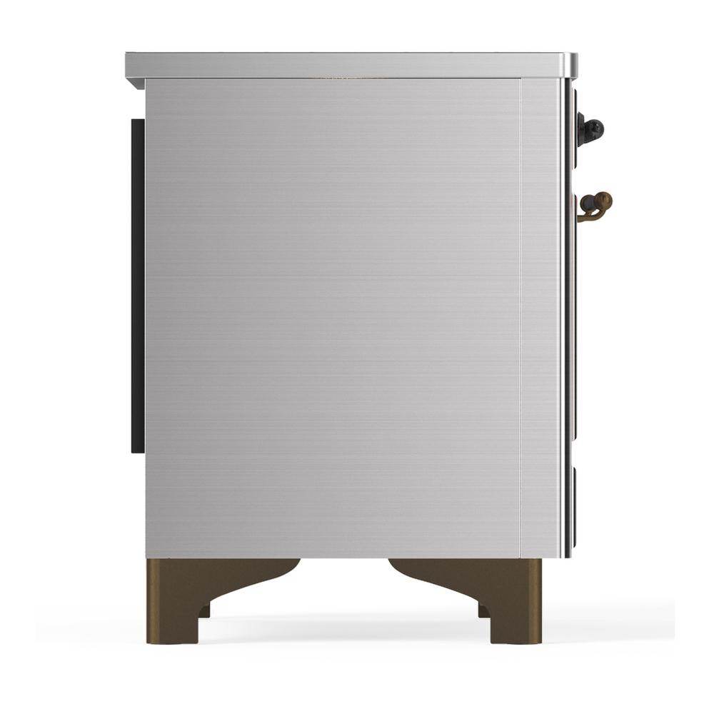 ILVE UMDIB40QNR3SSB Majestic III 40 inch Induction Range with 6 Elements, 3.82 cu. ft. Total Oven Capacity (Solid Door, Stainless Steel, Burnished)