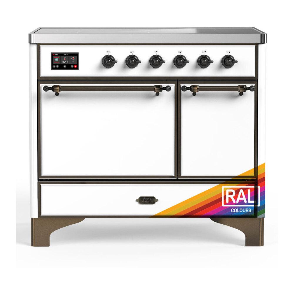 ILVE UMDIB40QNR3RAB Majestic III 40 inch Induction Range with 6 Elements, 3.82 cu. ft. Total Oven Capacity (Solid Door, RAL, Burnished)