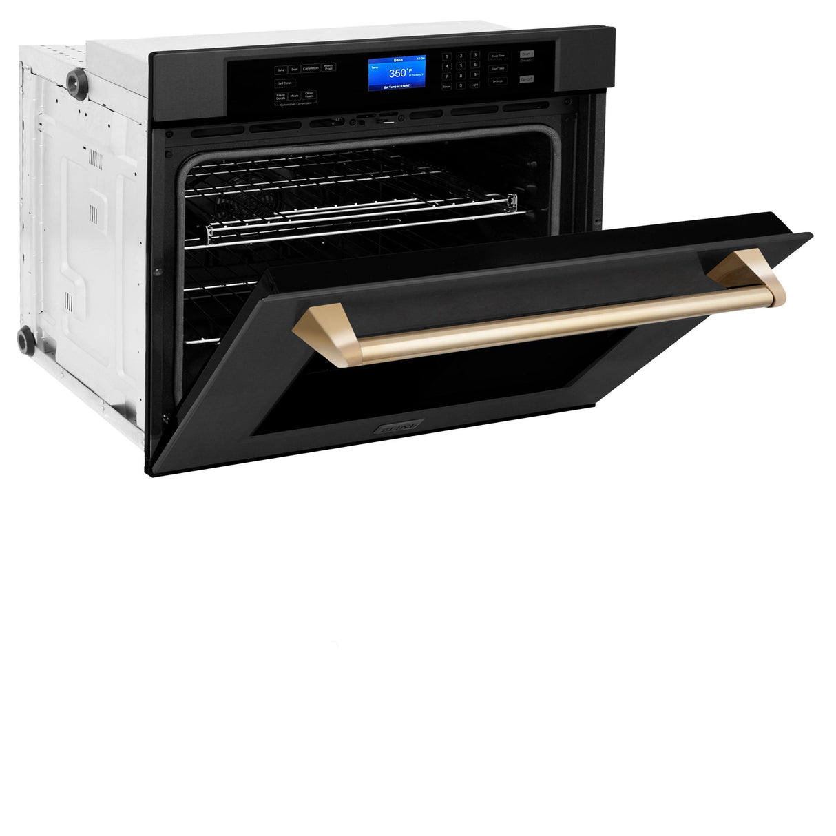 ZLINE 30" Autograph Edition Single Wall Oven with Self Clean and True Convection in Black Stainless Steel (AWSZ-30-BS) [Color: Gold]