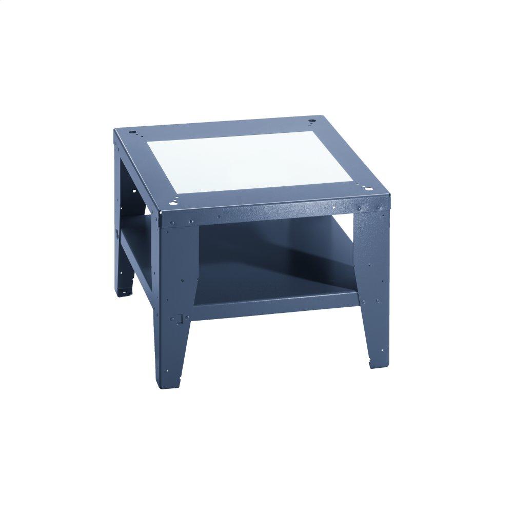 Open plinth For ergonomic loading and unloading of the washing machine and dryer.