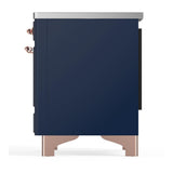 ILVE UMIB36QNR3MBP Majestic III 36 inch Induction Range with 6 Elements, 3.5 cu. ft. Total Oven Capacity (Solid Door, Midnight Blue, Copper)