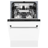 ZLINE 18" Tallac Series 3rd Rack Top Control Dishwasher with Traditional Handle, 51dBa [Color: White Matte]