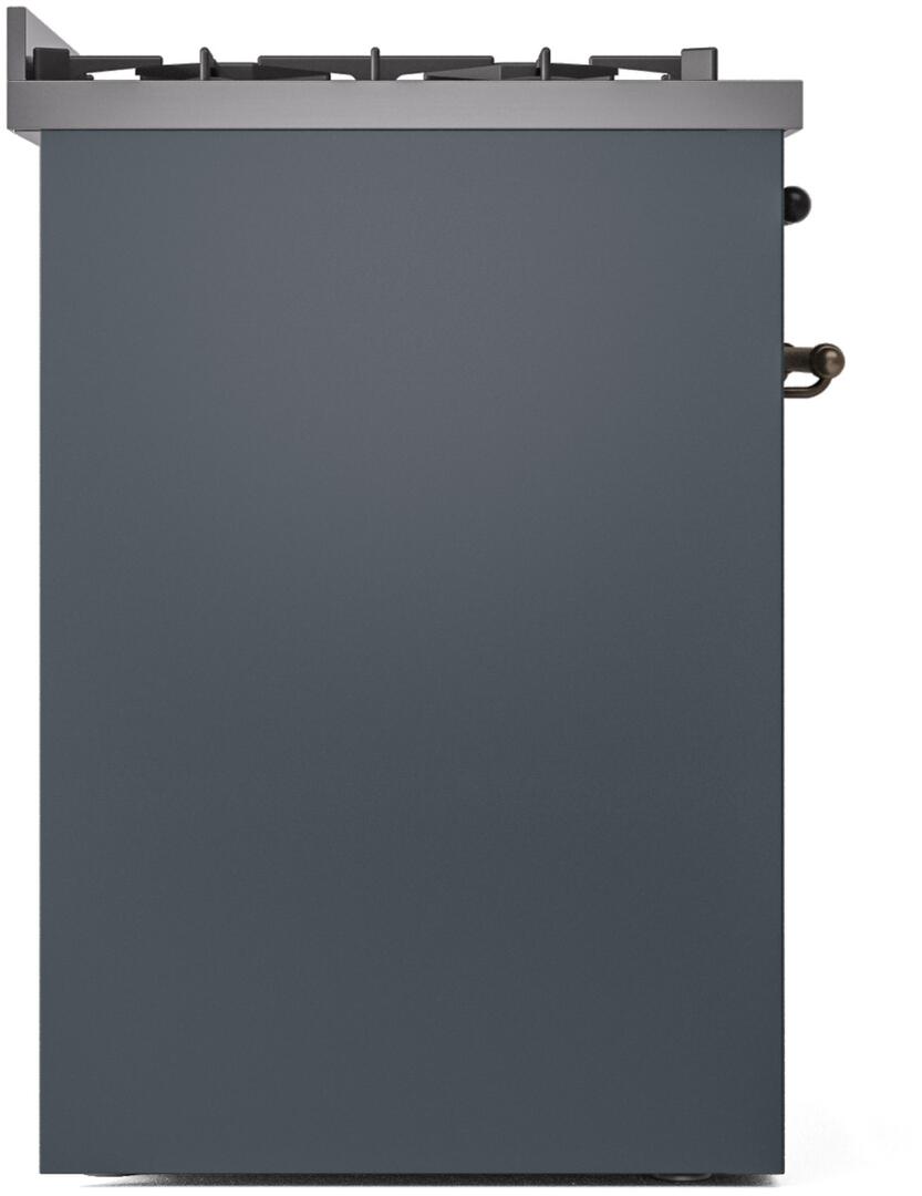 Nostalgie II 30 Inch Dual Fuel Liquid Propane Freestanding Range in Blue Grey with Bronze Trim