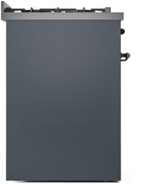 Nostalgie II 30 Inch Dual Fuel Liquid Propane Freestanding Range in Blue Grey with Bronze Trim