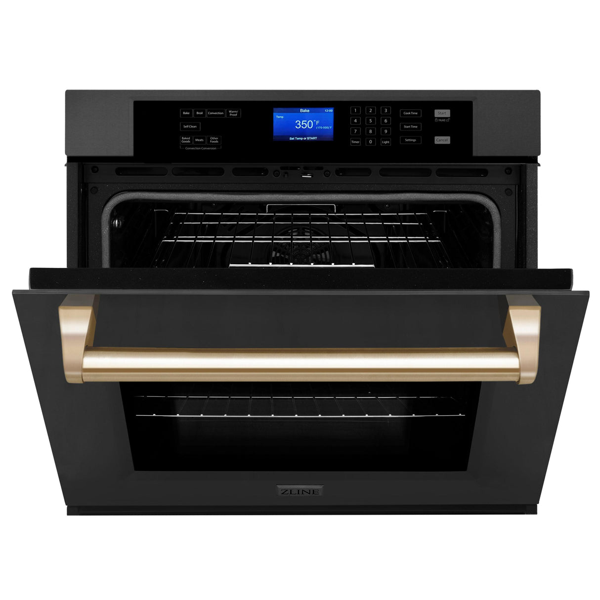 ZLINE 30" Autograph Edition Single Wall Oven with Self Clean and True Convection in Black Stainless Steel (AWSZ-30-BS) [Color: Gold]