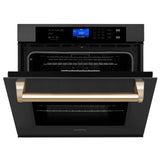 ZLINE 30" Autograph Edition Single Wall Oven with Self Clean and True Convection in Black Stainless Steel (AWSZ-30-BS) [Color: Gold]