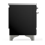 ILVE UMDIB40NR3BKC Majestic III 40 inch Induction Range with 6 Elements, 3.82 cu. ft. Total Oven Capacity (Triple Glass Door, Glossy Black, Chrome)
