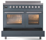 Professional Plus II 40 Inch Electric Freestanding Range in Blue Grey with Trim