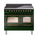 ILVE UNDI406NMPEGB Nostalgie II Noblesse 40 inch Induction Range (Triple Glass Door, Emerald Green, Burnished)