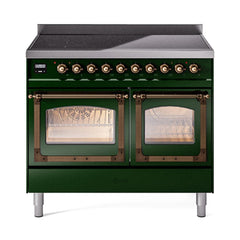 ILVE UNDI406NMPEGB Nostalgie II Noblesse 40 inch Induction Range (Triple Glass Door, Emerald Green, Burnished)
