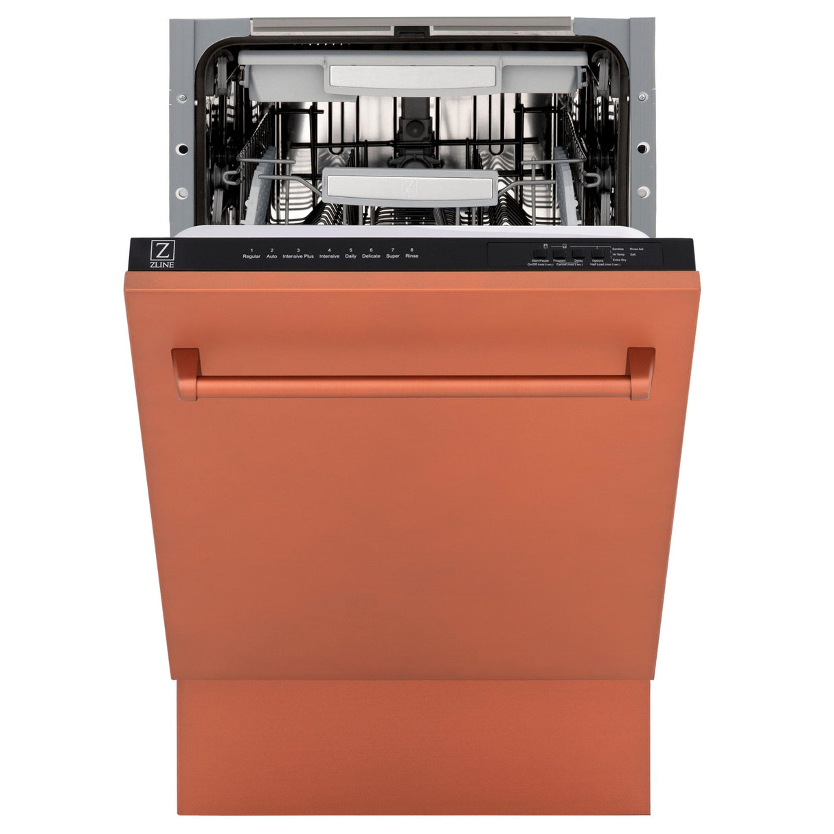 ZLINE 18" Tallac Series 3rd Rack Top Control Dishwasher with Traditional Handle, 51dBa [Color: Copper]