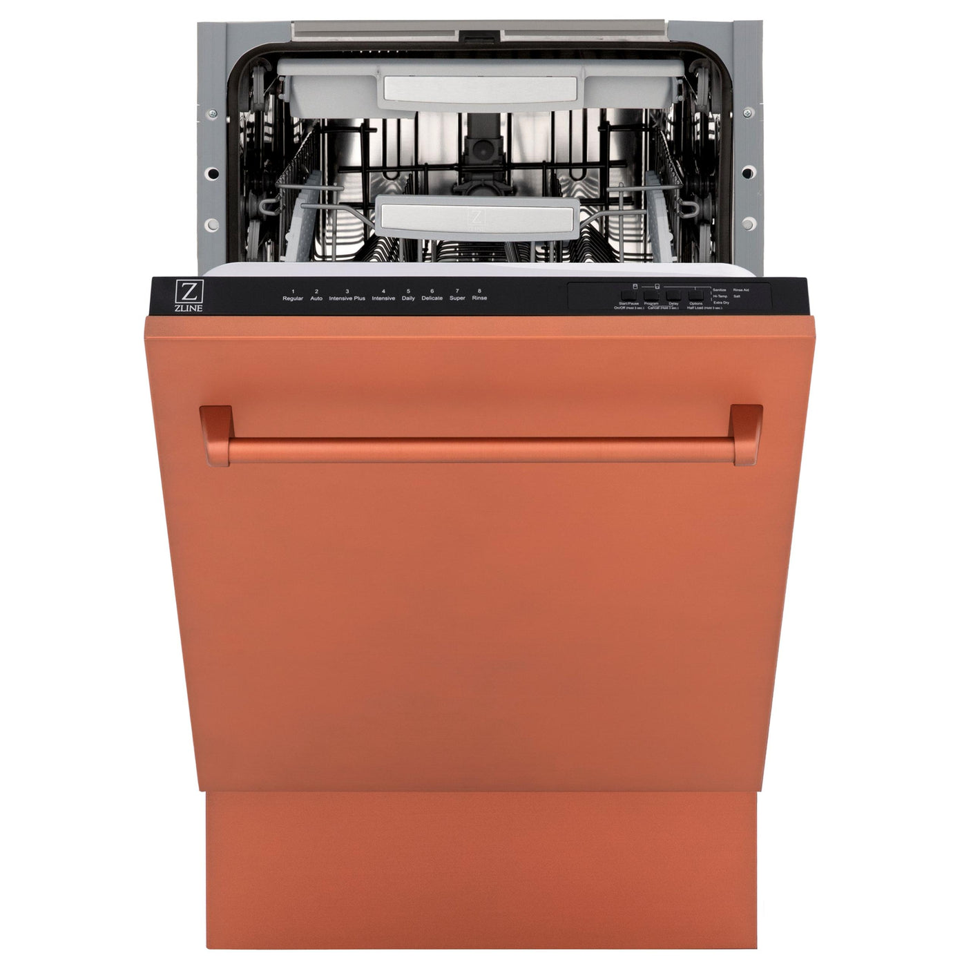 ZLINE 18" Tallac Series 3rd Rack Top Control Dishwasher with Traditional Handle, 51dBa [Color: Copper]