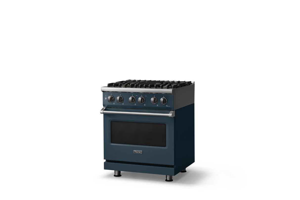 30"W. Dual Fuel Range (Finish: Squall, Trim: Polished Chrome, Fuel: Natural Gas)