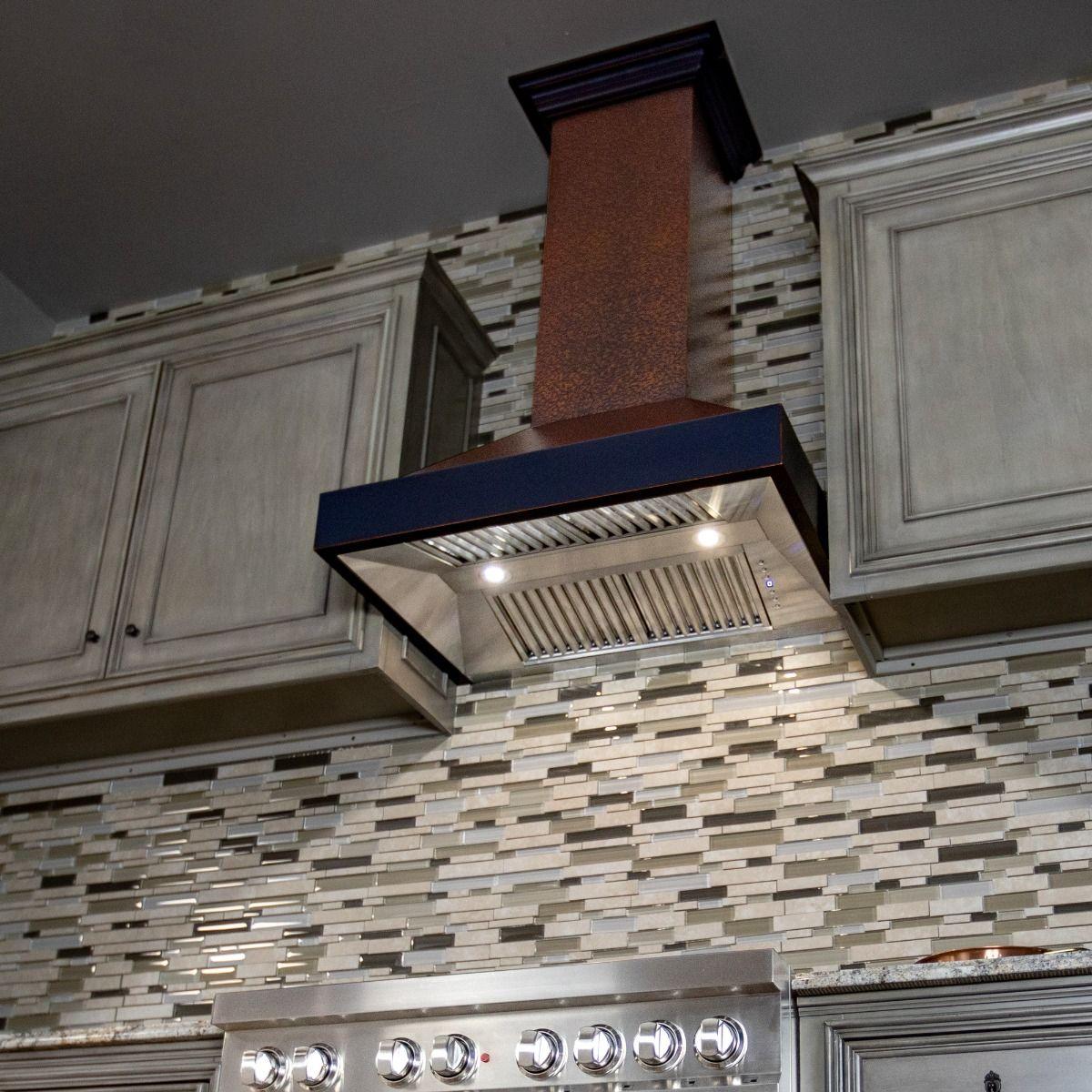 ZLINE 48" Designer Series Embossed Copper Finish Wall Range Hood (KB2-EBXXX-48)